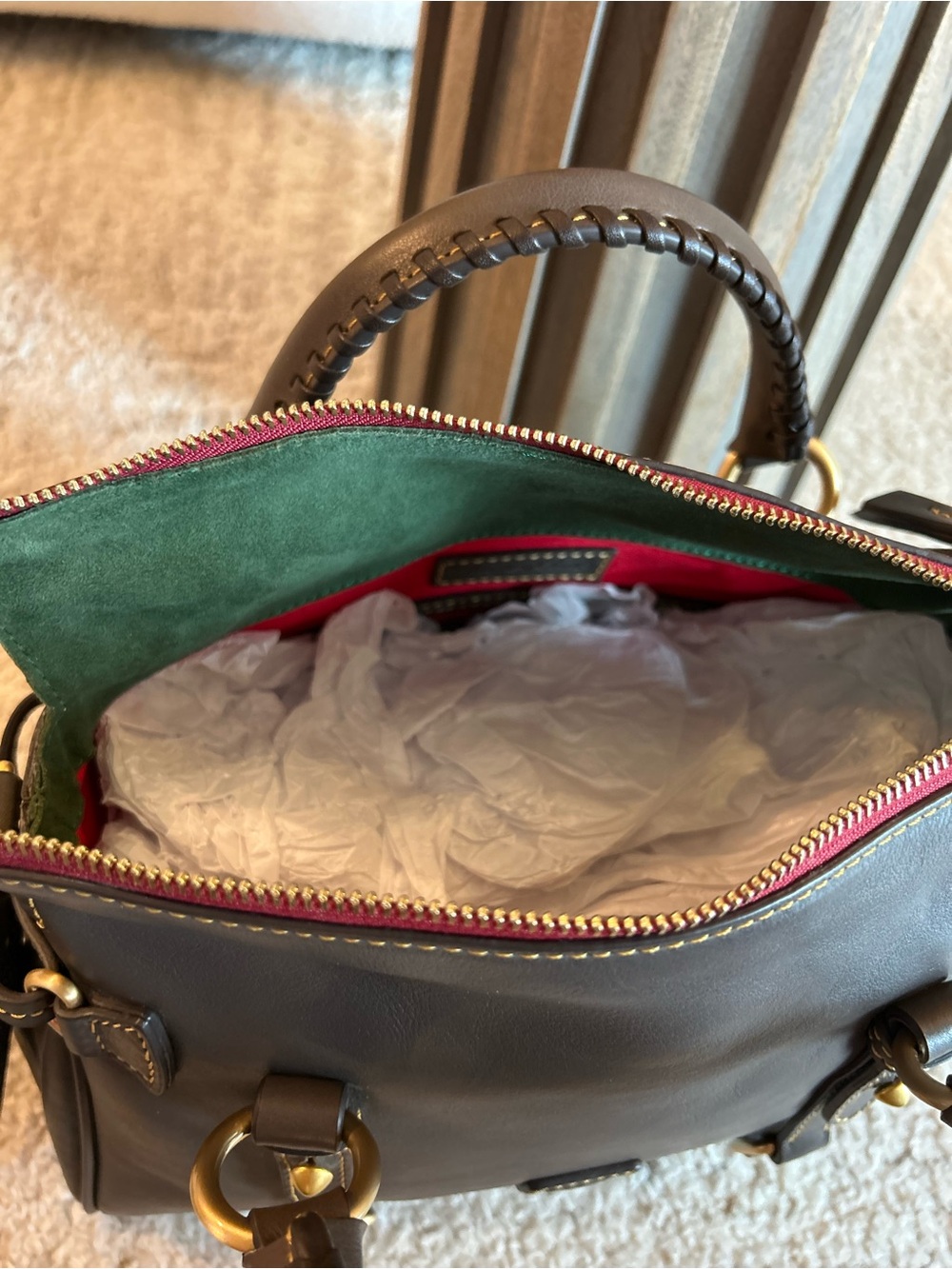 Dooney and Bourke Florentine Mini Satchel in CHARCOAL - Picture 12 of 15